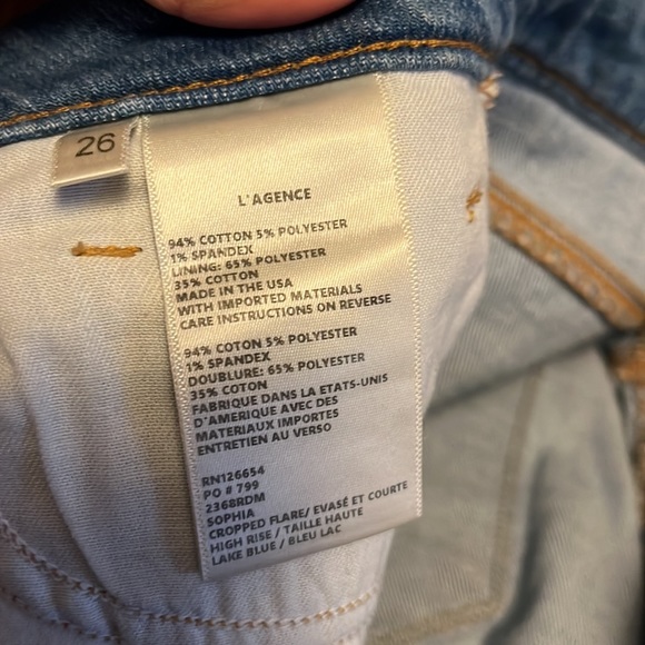 L’Agence Kendra High-Rise Crop Flare Jeans with Raw Hem - Picture 9 of 10